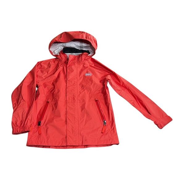 REI Co-op Girls Rain Jacket Size XS (6-7) Coral Full Zip Hooded Windbreaker - Picture 7 of 7